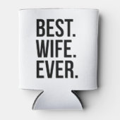 Beste vrouw in moderne zwarte tekst blikjeskoeler (Voorkant)