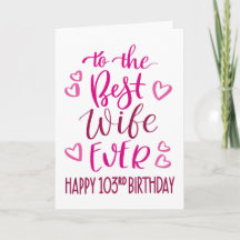 Beste vrouw ooit 103e verjaardag typografie in roz