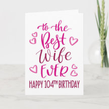 Beste vrouw ooit 104e verjaardag typografie in roz