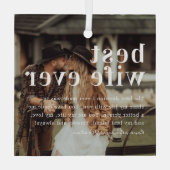 Beste vrouw ooit | Citaat- en fotocadeau Glas Ornament (Achterkant)