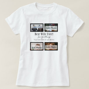 Beste vrouw ooit! Familiefotocollage op maat T-shirt