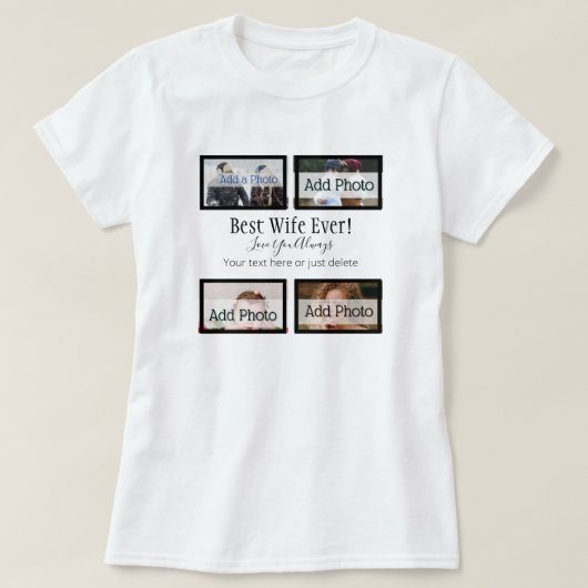Beste vrouw ooit! Familiefotocollage op maat T-shirt (Design voorkant)