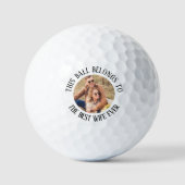 Beste vrouw ooit foto gepersonaliseerd golfballen (Voorkant)