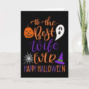 Beste vrouw ooit Halloween in oranje en paars Kaart