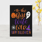 Beste vrouw ooit Halloween in Sinaasappel en Paars Kaart (Gele Bloem)