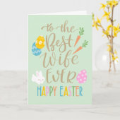 Beste vrouw ooit Happy Easter Typografie Kaart (Gele Bloem)