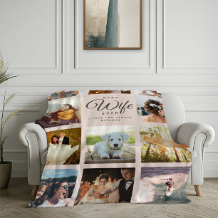 Beste vrouw ooit Modern Chique Instagram fotocolla Fleece Deken