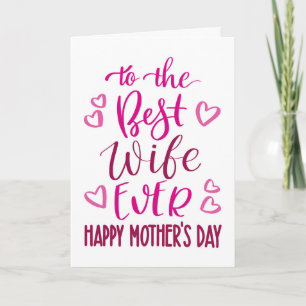 Beste vrouw ooit Moederdag typografie in roze Kaart