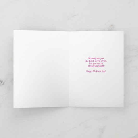 Beste Vrouw Ooit Moederdag Typografie in Roze Kaart (Binnen)