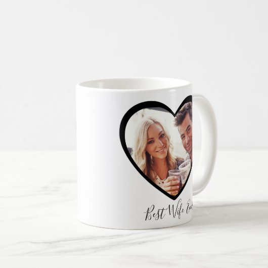 Beste vrouw ooit Persoonlijk hart 2 Fotoscript Koffiemok (Voorkant rechts)