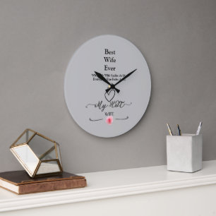 Beste vrouw ooit Romantisch roze gouden wandklok