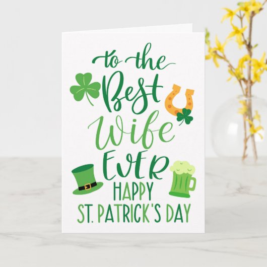 Beste vrouw ooit St Patrick's Day Typografie Kaart (Gele Bloem)