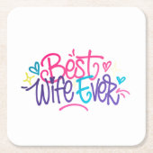 Beste vrouw ooit (stijl 2) kartonnen onderzetters (Voorkant)