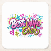 Beste vrouw ooit (stijl 4) kartonnen onderzetters (Voorkant)