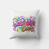 Beste vrouw ooit (stijl 4) kussen (Achterkant)