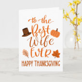 Beste Vrouw Ooit Thanksgiving Dag in Sinaasappel Kaart (Gele Bloem)