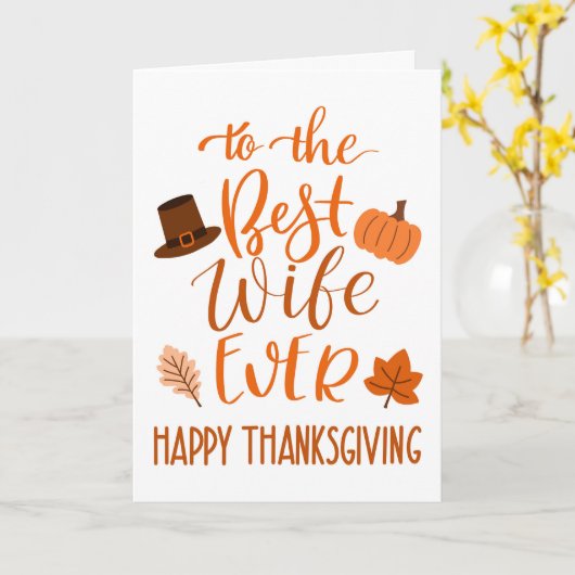 Beste Vrouw Ooit Thanksgiving Dag in Sinaasappel Kaart (Gele Bloem)