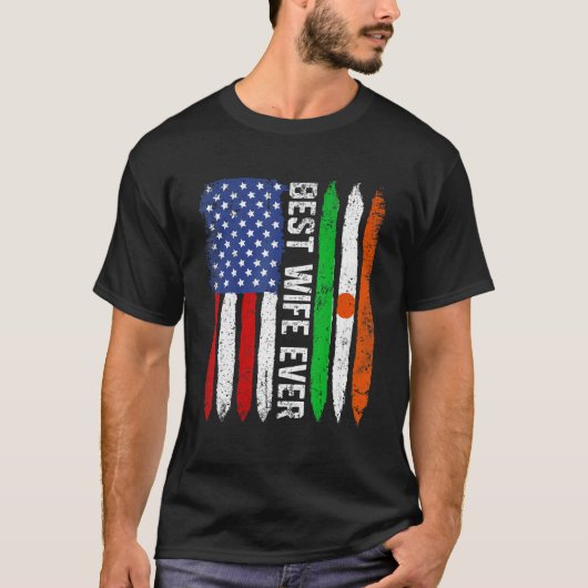 Beste Vrouw Ooit Vaderdag Niger US Flag Retro T-shirt (Voorkant)