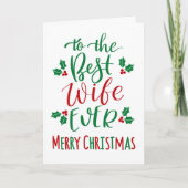 Beste vrouw ooit Vrolijke Kerstmis Typografie Kaart (Voorkant)