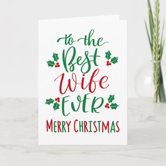 Beste vrouw ooit Vrolijke Kerstmis Typografie Kaart (Voorkant)