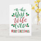 Beste vrouw ooit Vrolijke Kerstmis Typografie Kaart (Gele Bloem)