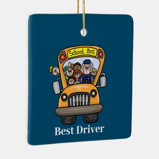 Beste Vrouw School Bus Driver Ornament (Rechts)