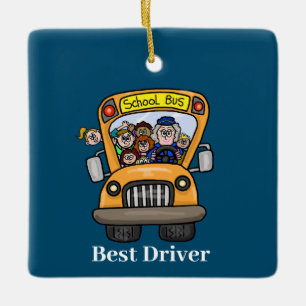 Beste Vrouw School Bus Driver Ornament