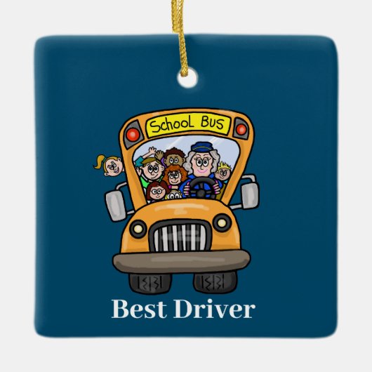 Beste Vrouw School Bus Driver Ornament (Voorkant)