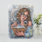 Beste Vrouw schrijver doezelaar Kaart (Staand voorkant)