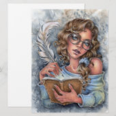 Beste Vrouw schrijver doezelaar Kaart (Voorkant / Achterkant)