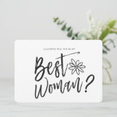 Beste vrouw | Script Huwelijksfeest Verzoek Kaart (Staand voorkant)