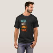 Beste vrouw sinds 1963 59e trouwdag t-shirt (Voorkant volledig)