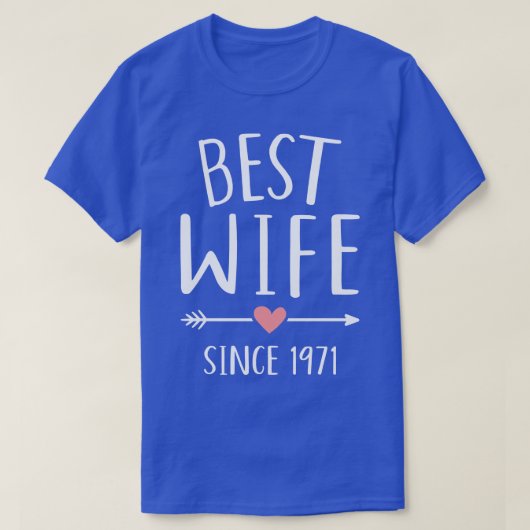 Beste vrouw sinds 1971 gouden trouwdag 1 t-shirt (Design voorkant)