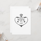 Beste vrouw sinds 1987 30 jaar getrouwd kaart (Voorkant / Achterkant in situ)