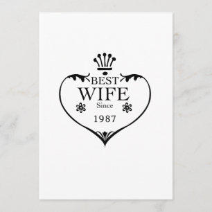 Beste vrouw sinds 1987 30ste huwelijksverjaardag kaart