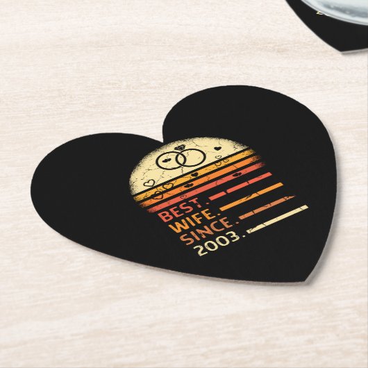 Beste vrouw sinds 2003, retro moederdag kartonnen onderzetters (Gekanteld)