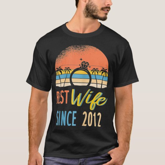 Beste vrouw sinds 2012 10e bruiloft-antivers t-shirt (Voorkant)