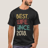 Beste vrouw sinds 2018  2e trouwfeest t-shirt (Voorkant)
