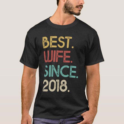 Beste vrouw sinds 2018  2e trouwfeest t-shirt (Voorkant)