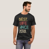 Beste vrouw sinds 2018  2e trouwfeest t-shirt (Voorkant volledig)