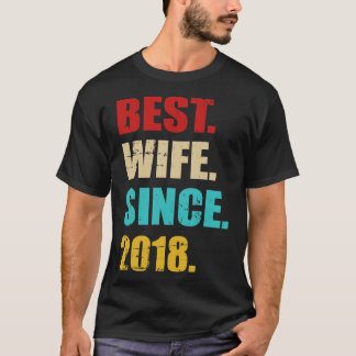 Beste vrouw sinds 2018 3e trouwdag t-shirt