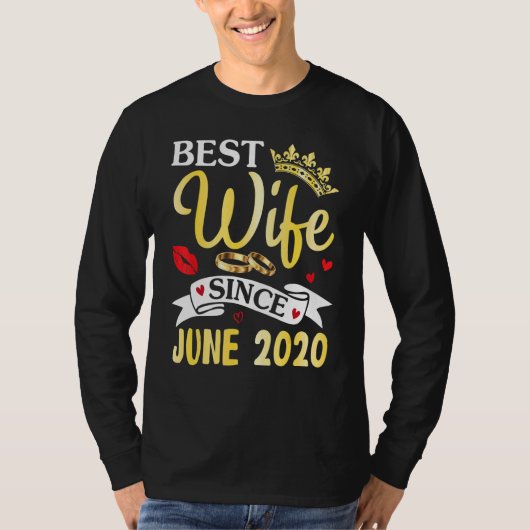 Beste vrouw sinds juni 2020 Fijne Gehuwde Annivers T-shirt (Voorkant)
