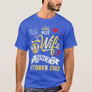 Beste vrouw sinds oktober 2002 Fijne Gehuwde 20 ja T-shirt