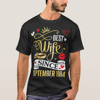 Beste vrouw sinds september 1994 Gelukkig getrouwd T-shirt