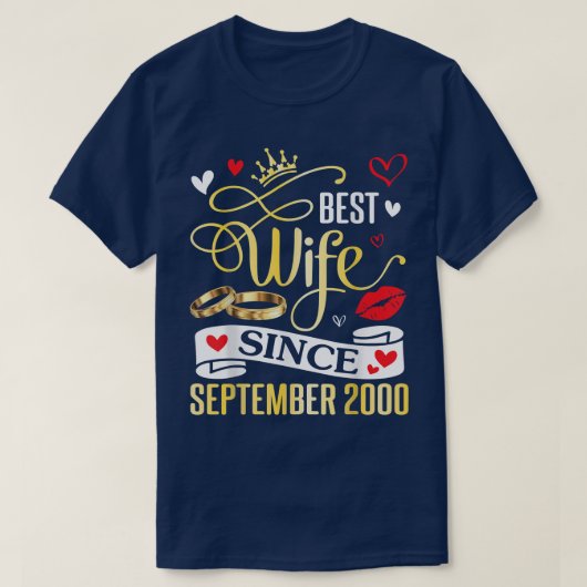 Beste vrouw sinds september 2000 22 jaar t-shirt (Design voorkant)