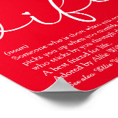 Beste vrouw ter wereld Definitie Chic Schrift Rood Poster (Hoek)