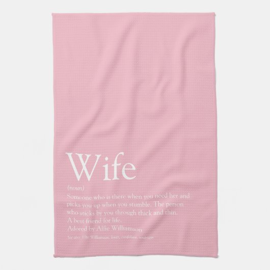 Beste vrouw ter wereld Definitie Meisjesachtig Roz Theedoek (Verticaal)