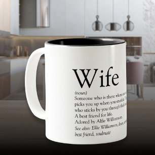 Beste vrouw ter wereld definitie zwart en wit tweekleurige koffiemok