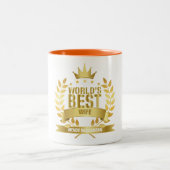 Beste vrouw ter wereld leuk goud tweekleurige koffiemok (Center)