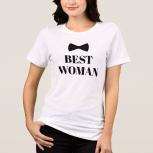 beste vrouw zwart stropdas boog bruiloft Tri-Blend shirt